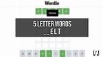 5 Letter Words Ending with Elt |