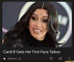 Cardi B Gets Her First Face Tattoo