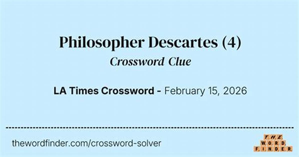 Descartes Declaration Crossword Clue and Answer
