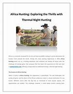 Exploring the Thrills of the Hunting Africa Forum