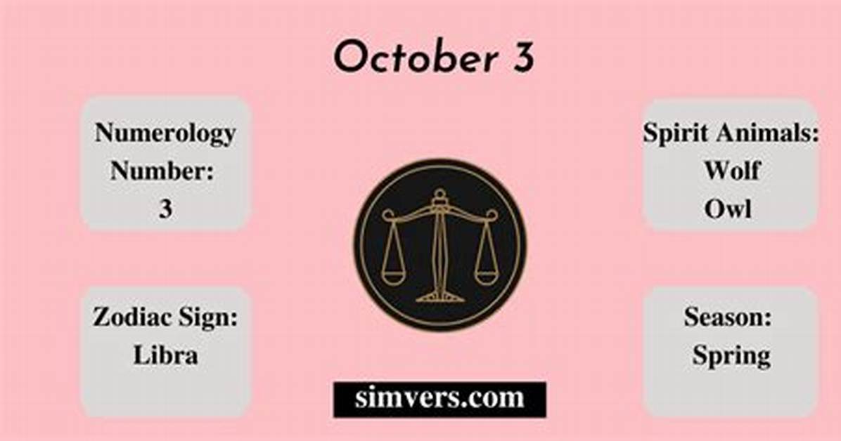 October 3 Zodiac Horoscope Birthday Personality