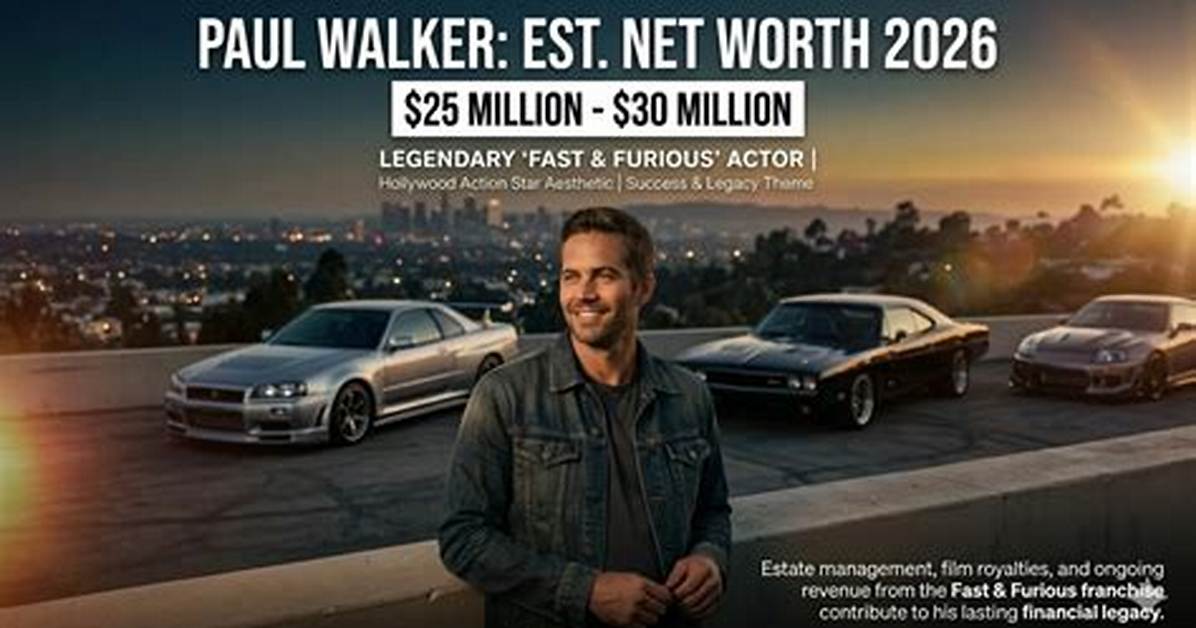 Paul Walker Iii Net Worth 2024 ·