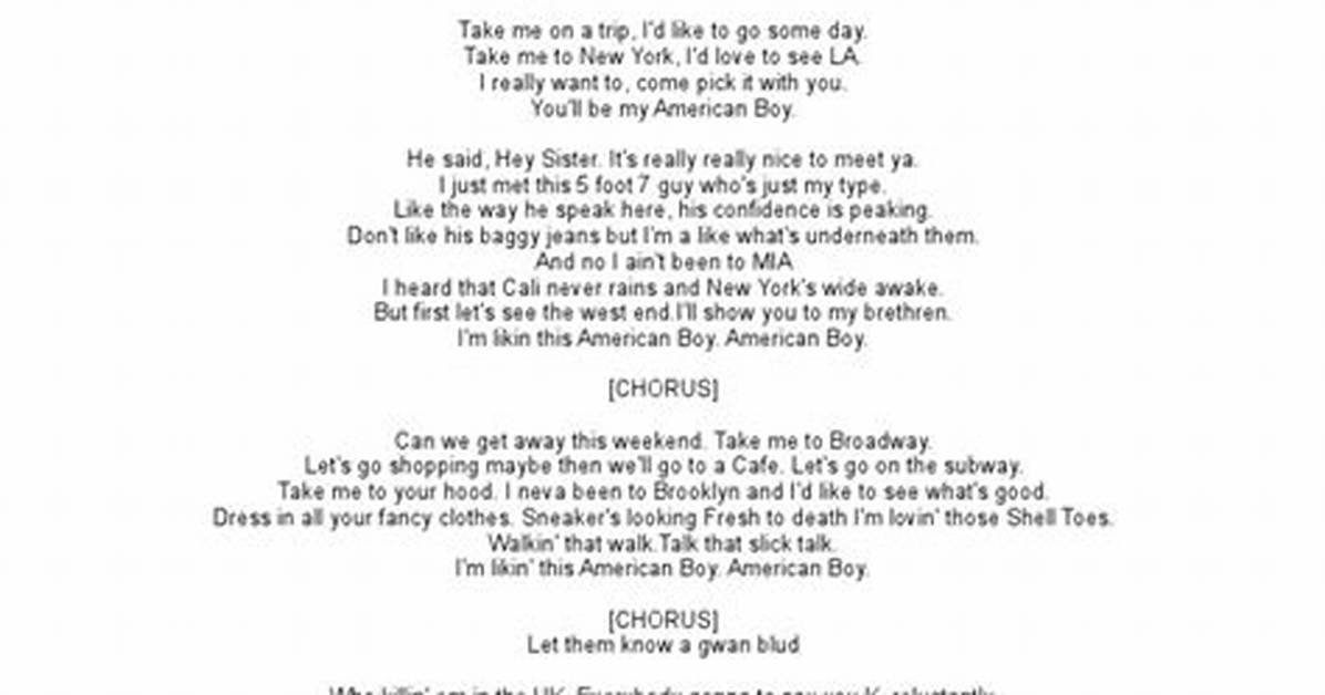 The Ultimate Guide to American Boy Lyrics: Meaning, Analysis, and More