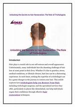Unlock the Secrets to Hair Restoration